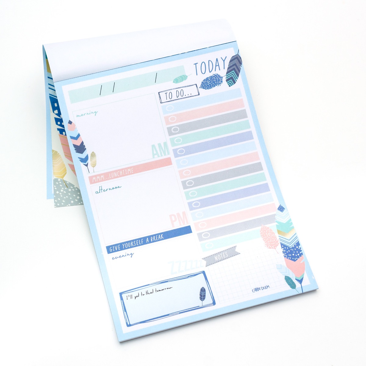 Carpe Diem Daily Planner Pad - Feathers
