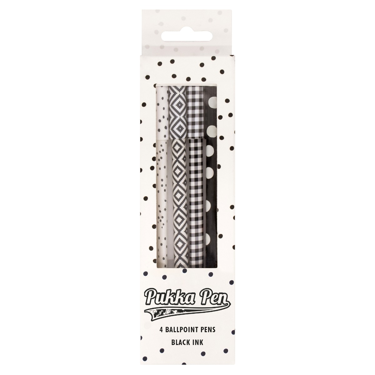 Pukka Pen 4 Pack of Monochrome ballpoint pens