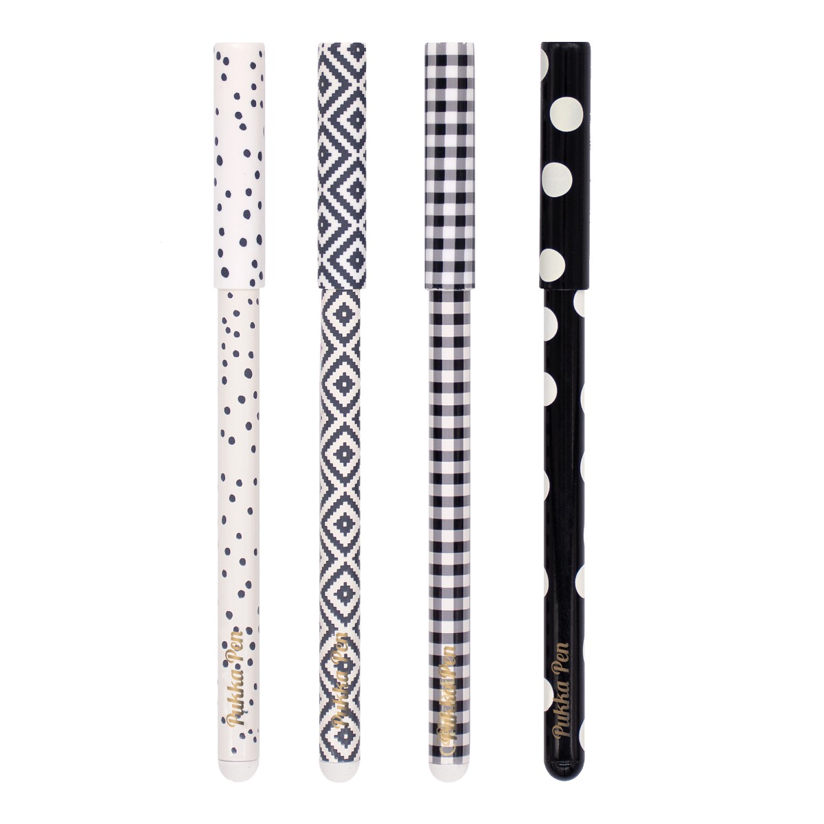 Pukka Pen 4 Pack of Monochrome ballpoint pens