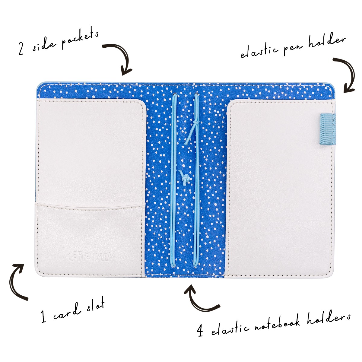 Carpe Diem A6 Notebook and Passport Holder - Feathers