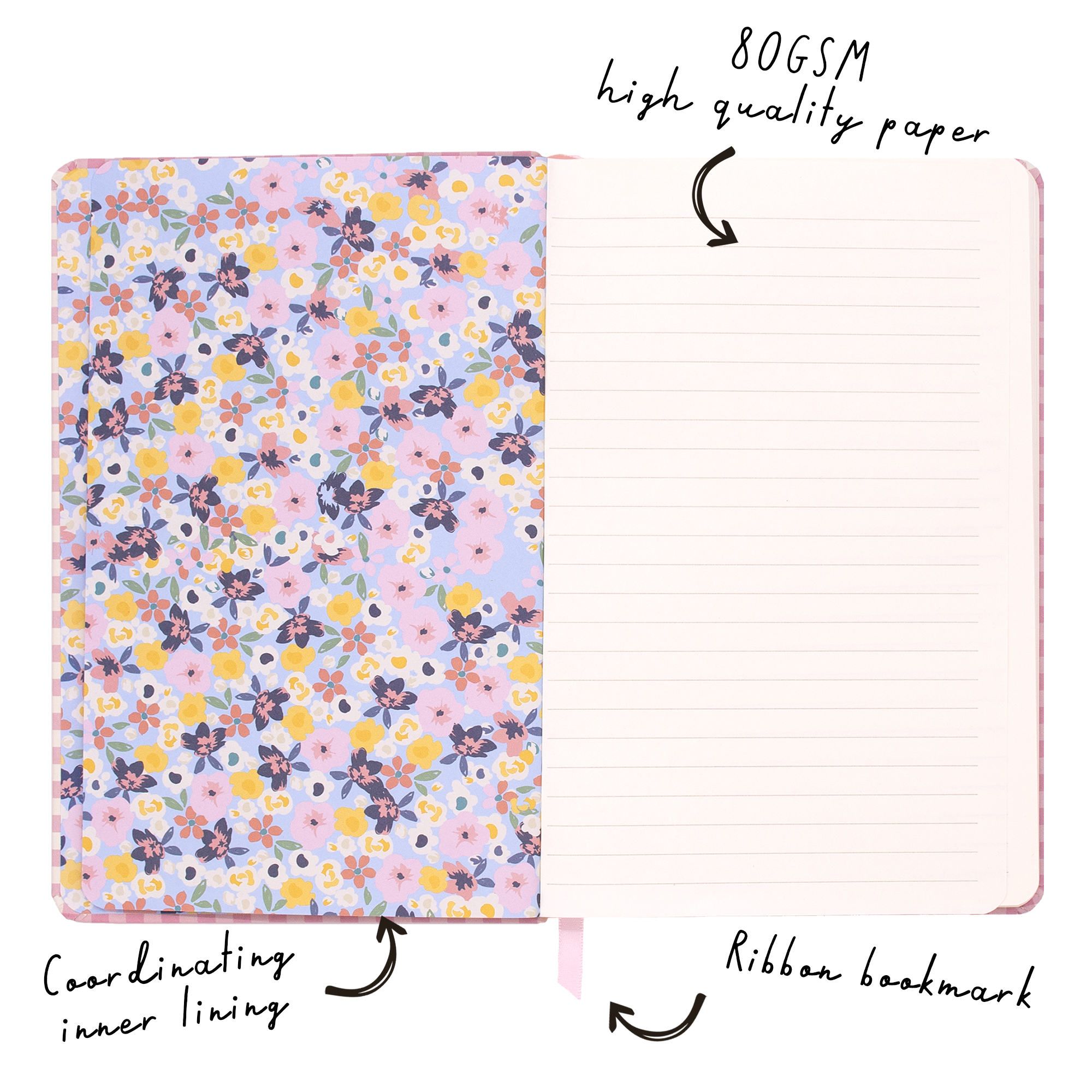 Ballerina Pink Check Soft Cover Journal - Carpe Diem