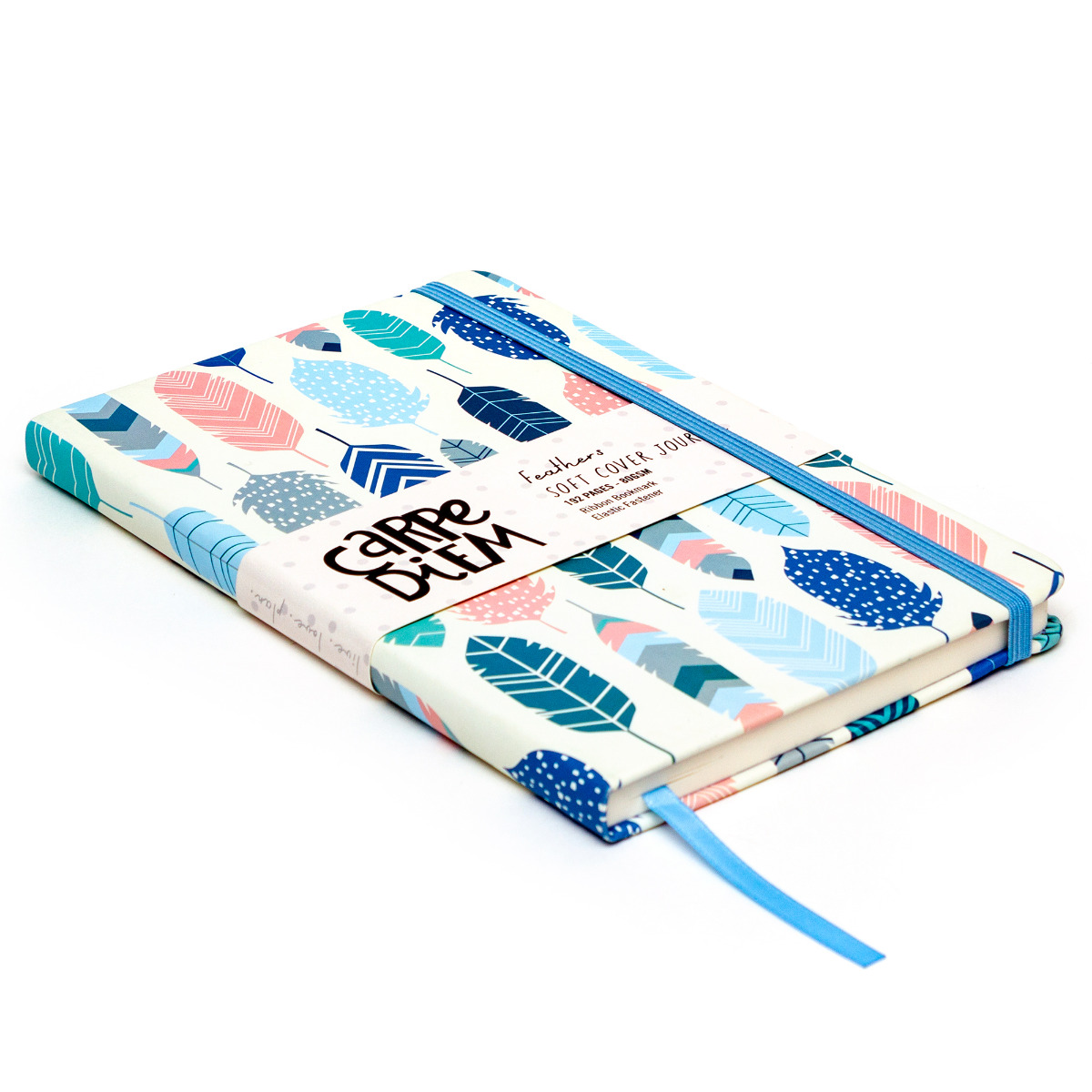 Carpe Diem Soft Cover Journal - Feathers