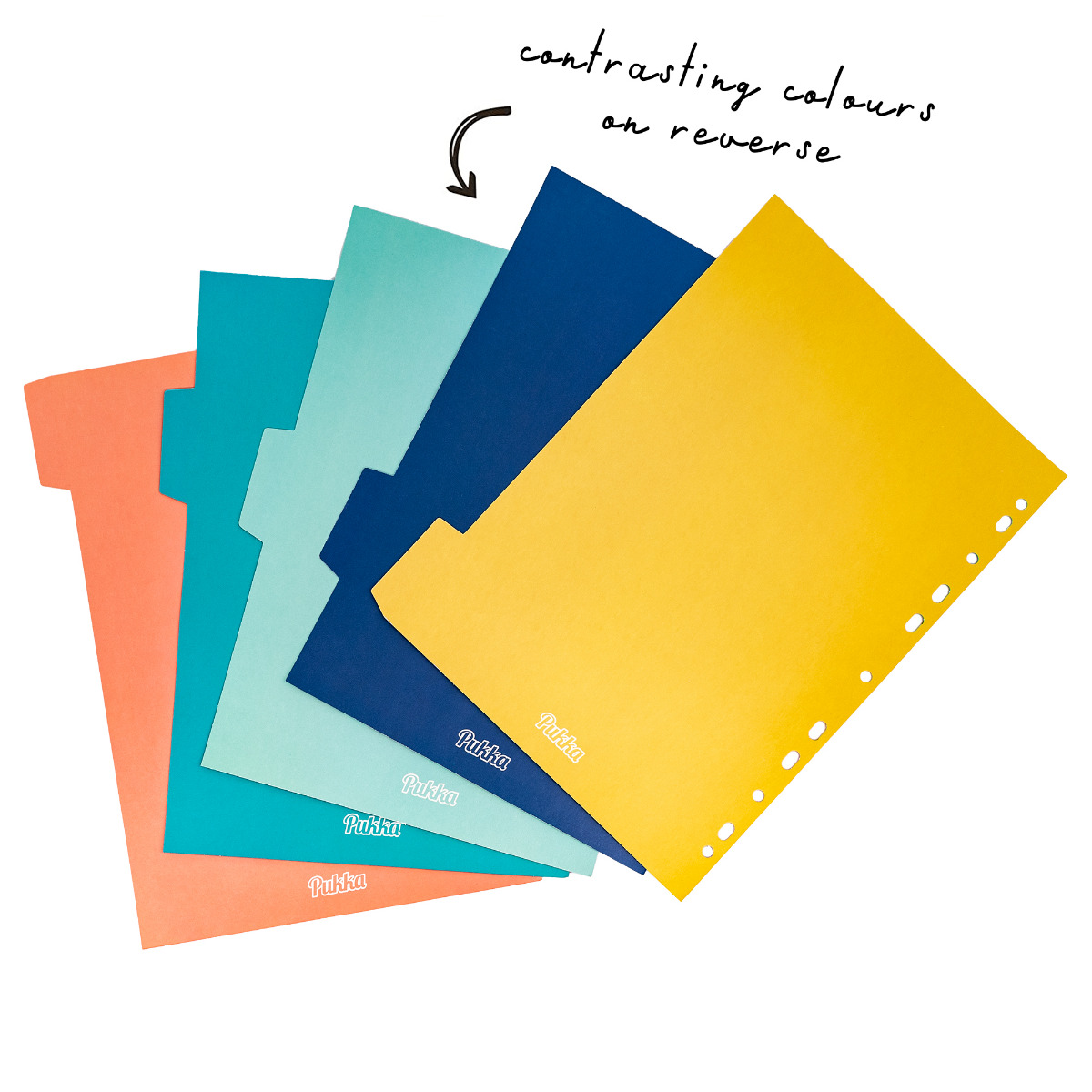 Pukka Pad, Rochelle & Jess A4 5-Part Divider Set – 5 Reversible Subject