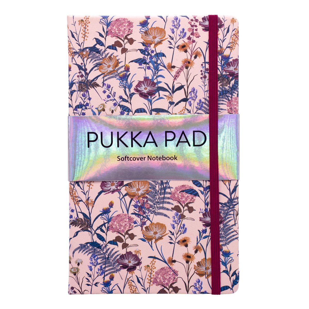 Pukka Pads Bloom cream softcover pad. The notepad measures 13cm x 21 cm, and contains 192 pages of lined 80 GSM high-quality ivory paper and has an elastic closure and an expandable back pocket.