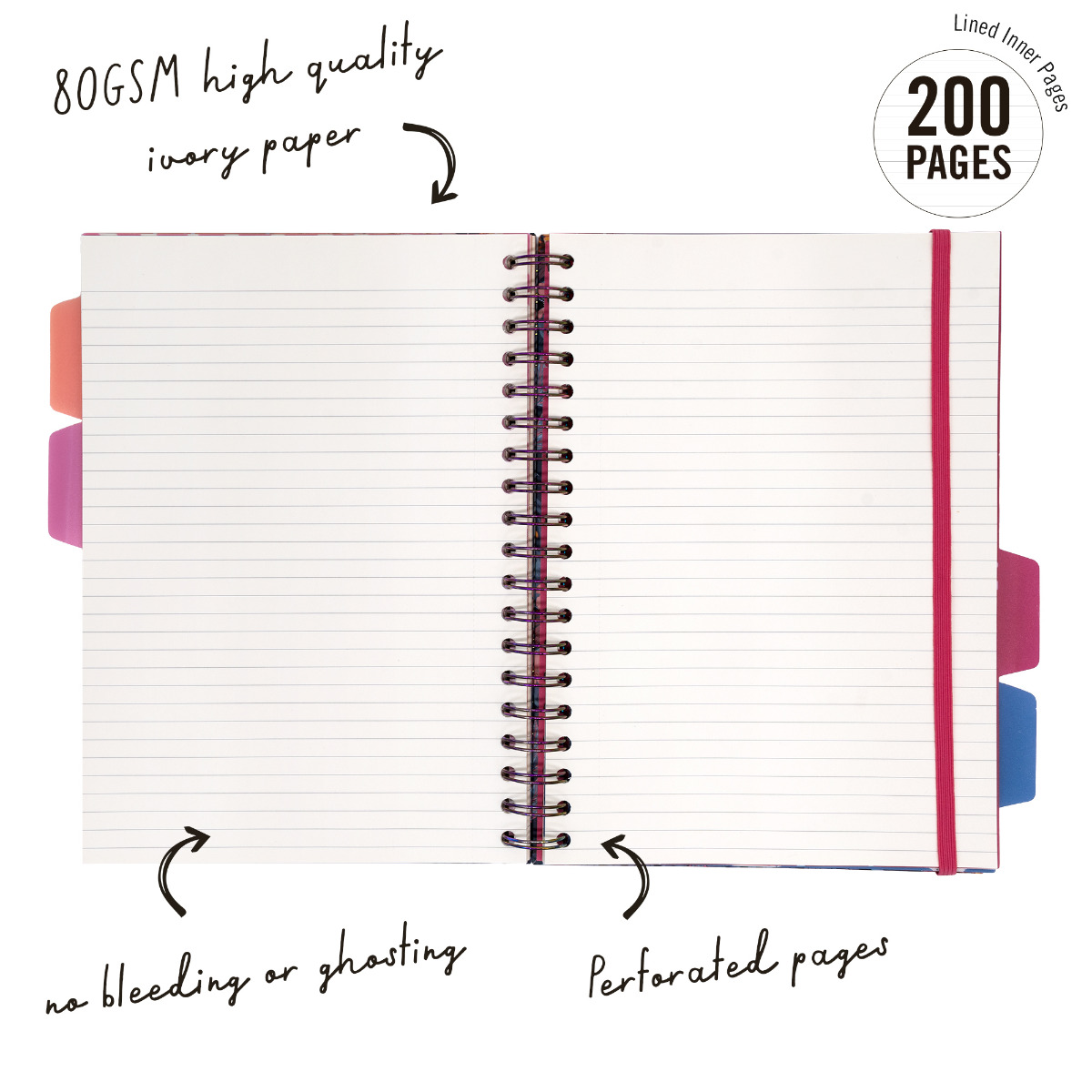 Pukka Pads Bloom B5 Hardcover Lined Project Book - Assorted pack of 3