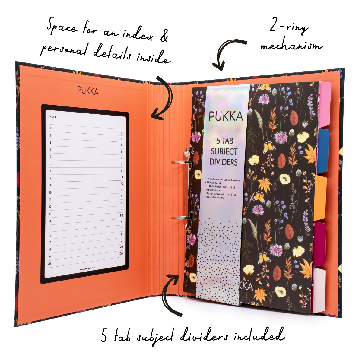 Pukka Pads Bloom A4 Rollbound Ringbinder Preloaded Black