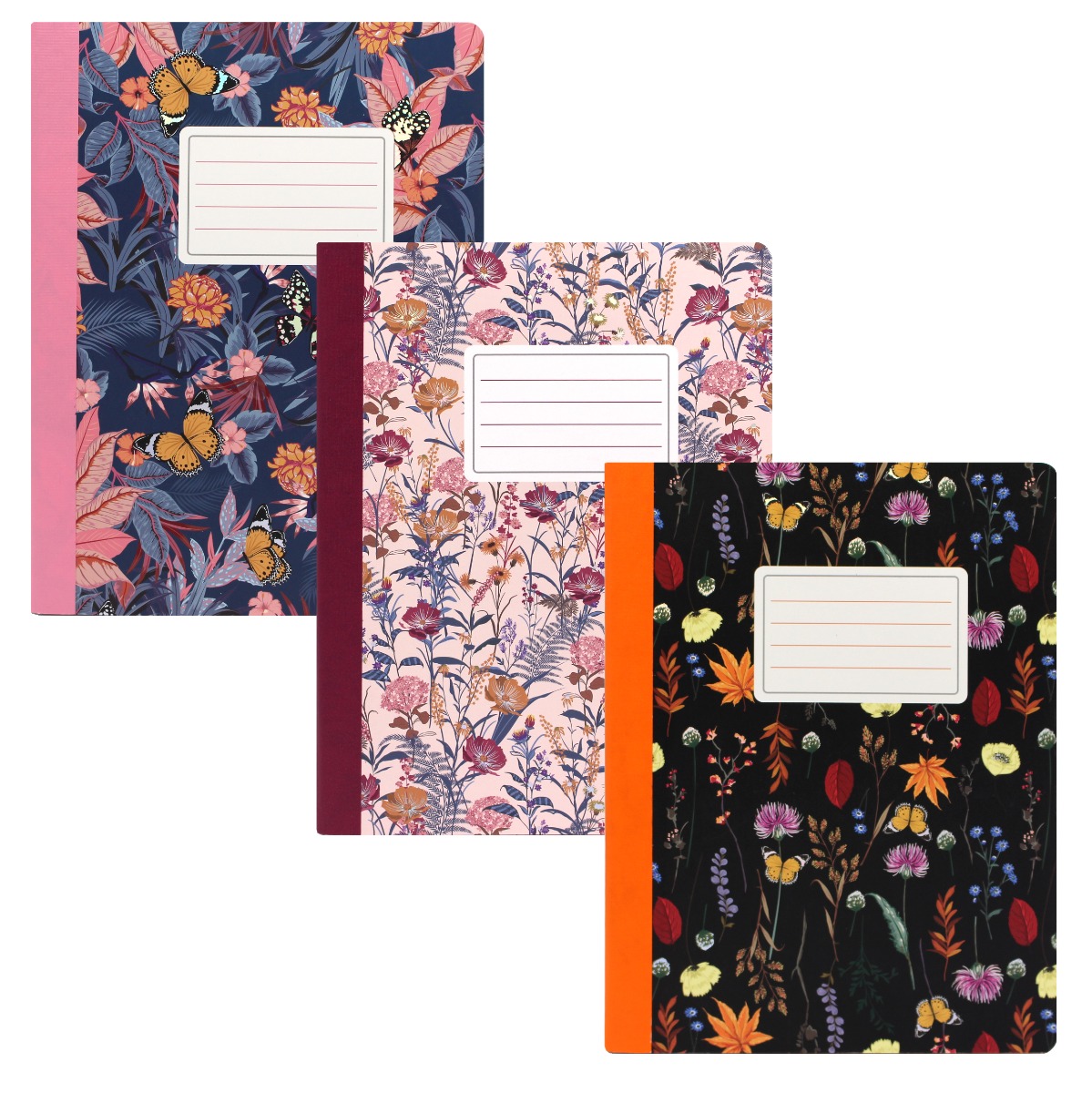 Pukka Pads Bloom Lined Composition Books - Assorted Pack of 3