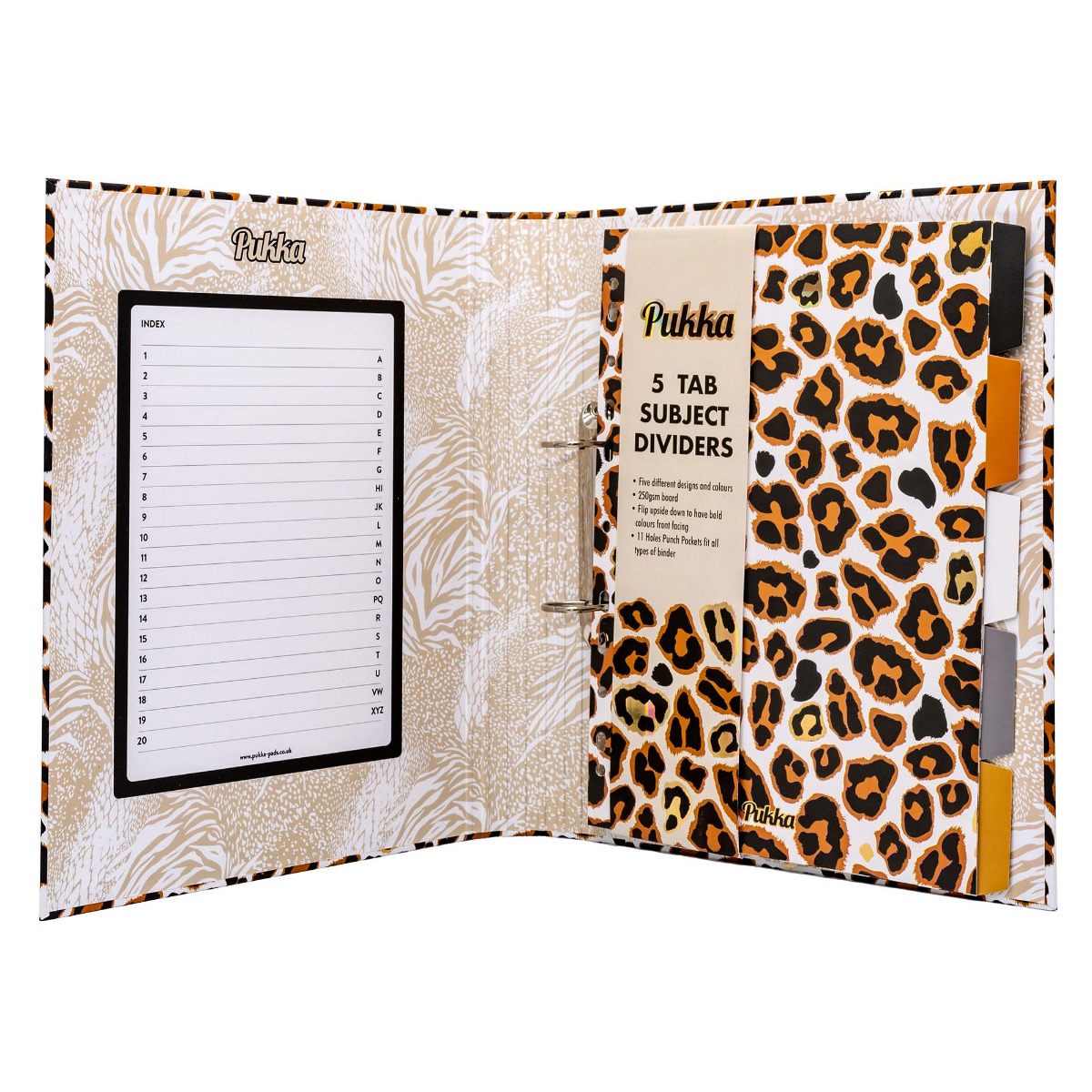 Pukka Pads Wild Rollbound Binder Preloaded with Divider Set - Leopard