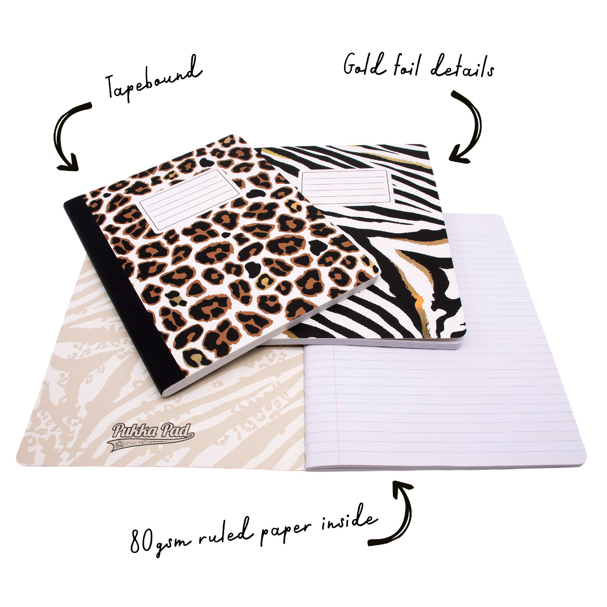 Pukka Pads Wild Lined Composition Book - Assorted Pack of 3