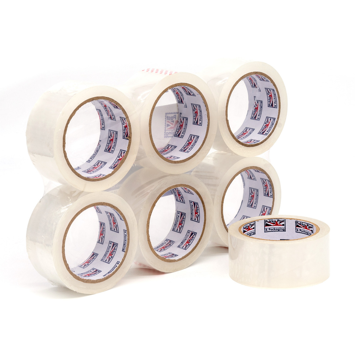 6 Rotoli Nastro Da Imballo Trasparente 48 Mm X 66 M – Verpacking – Adesivo Acrilico Resistente E Ecologico – Per Uso Domestico E Professionale