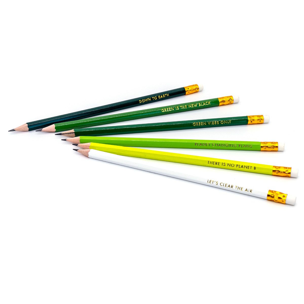 Pukka Planet "Green Vibes Only" Pencils - 6 Pack