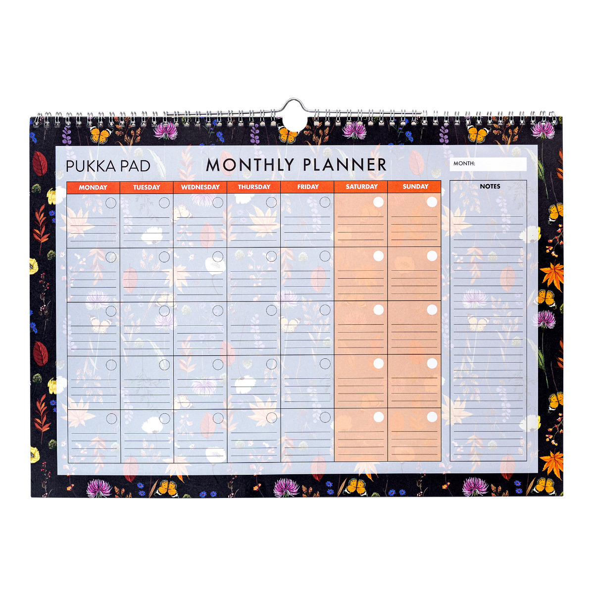 Pukka Pads Bloom Monthly Wall Planner - Black