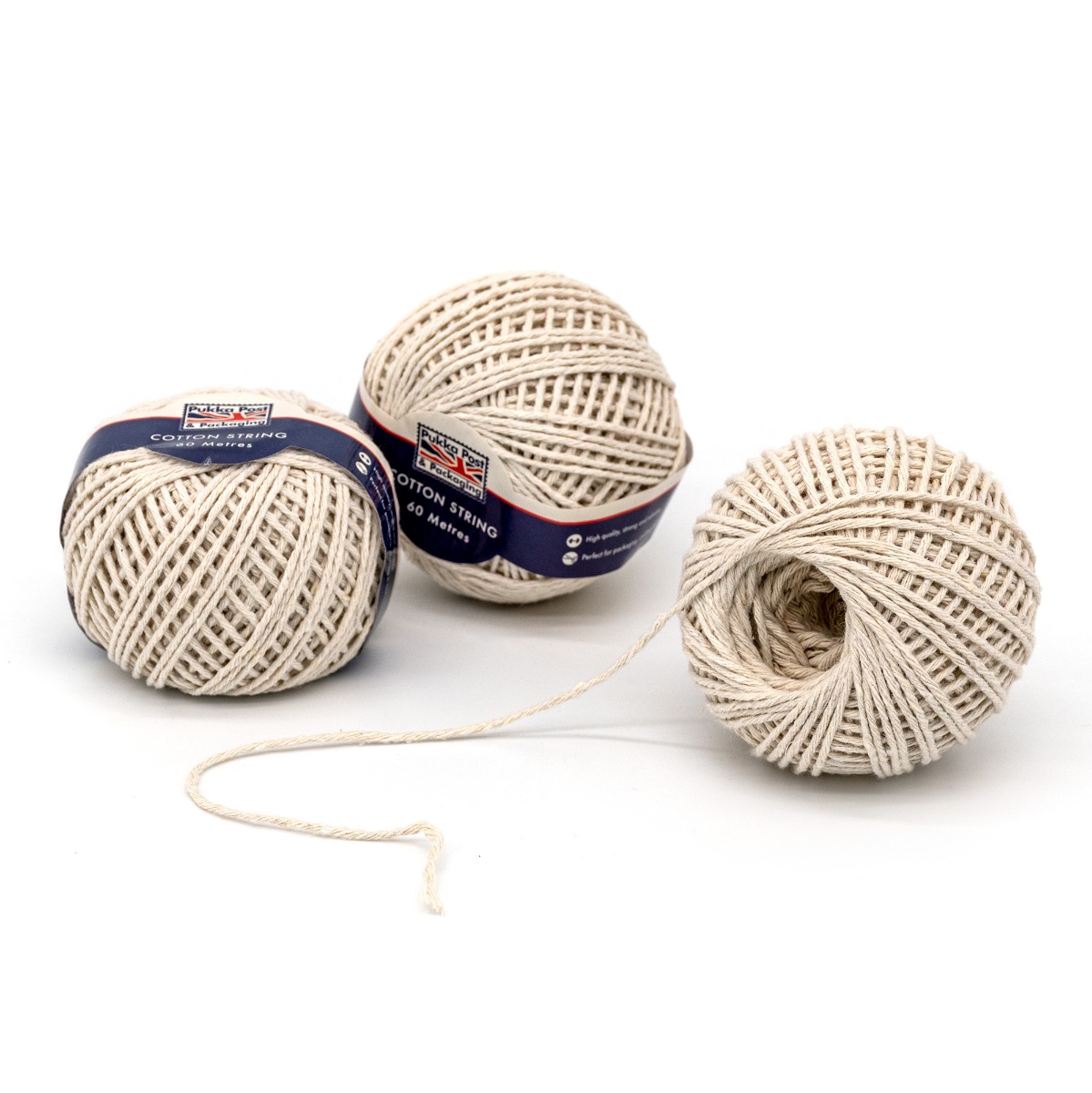 100% cotton String Ball in 60m length - Pack of 4 - Pukka Post & Packaging