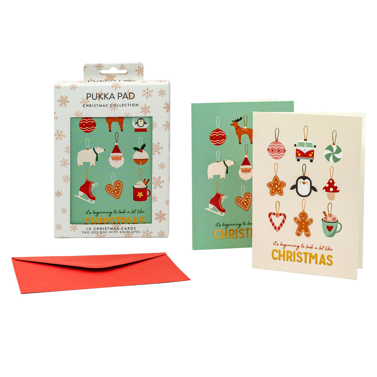 Pukka Pads Christmas Baubles 10 Pack of Christmas Cards