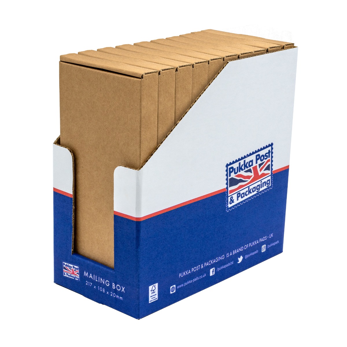 Kraft Pukka Post and Packaging mailing box