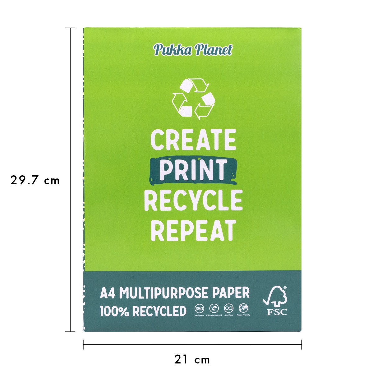 Pukka Planet A4 Recycled Multipurpose Paper 350 Sheets - Single Ream