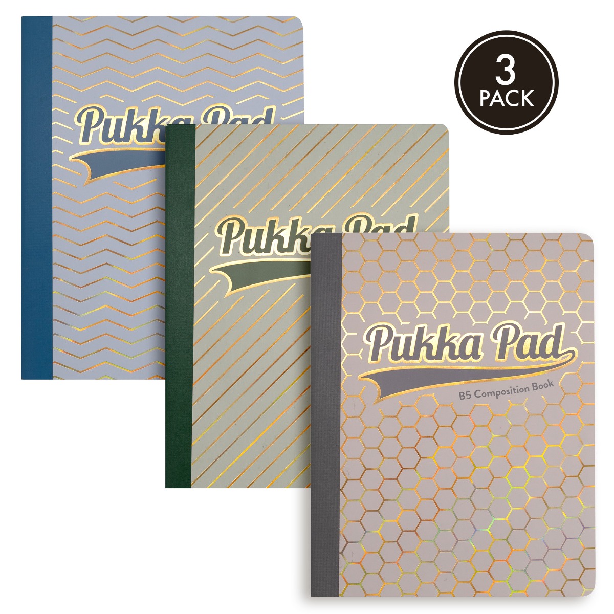 Pukka Pads Haze Assorted B5 Lined Composition Books - Pack of 3