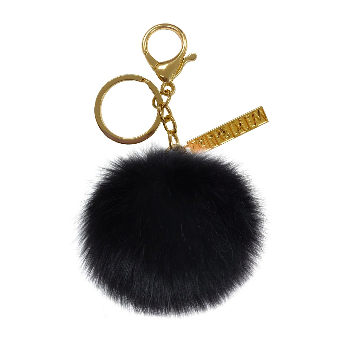 Carpe Diem Pom Pom Keyring- Black