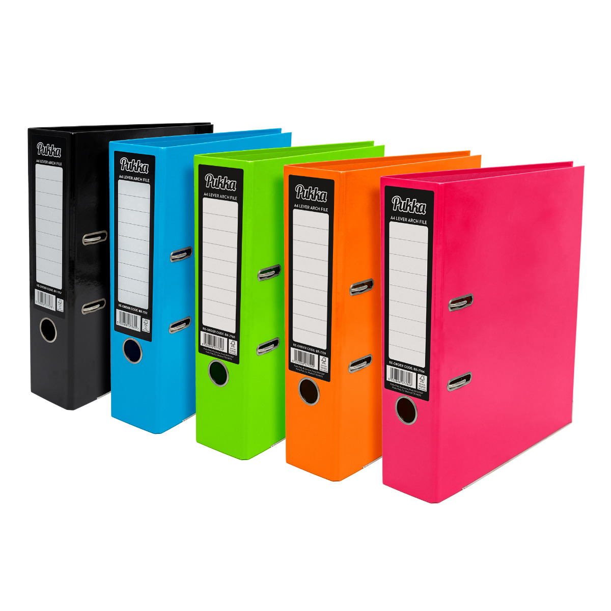 Pukka Pads Brights Lever Arch Files - Assorted Box of 10