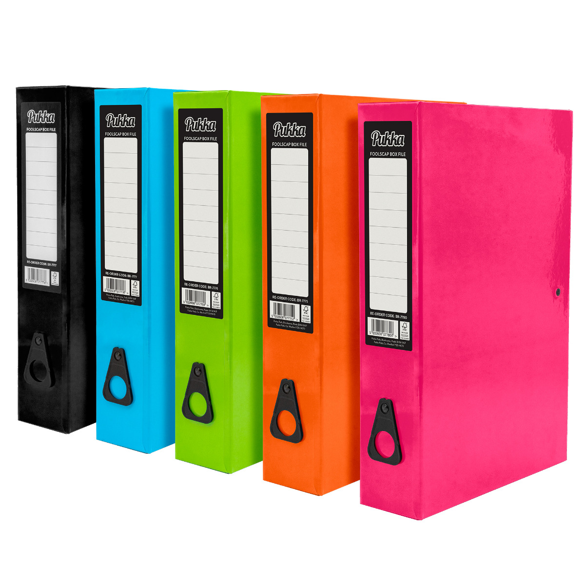 Pukka Pads Brights Foolscap Box File Assorted Box of 10