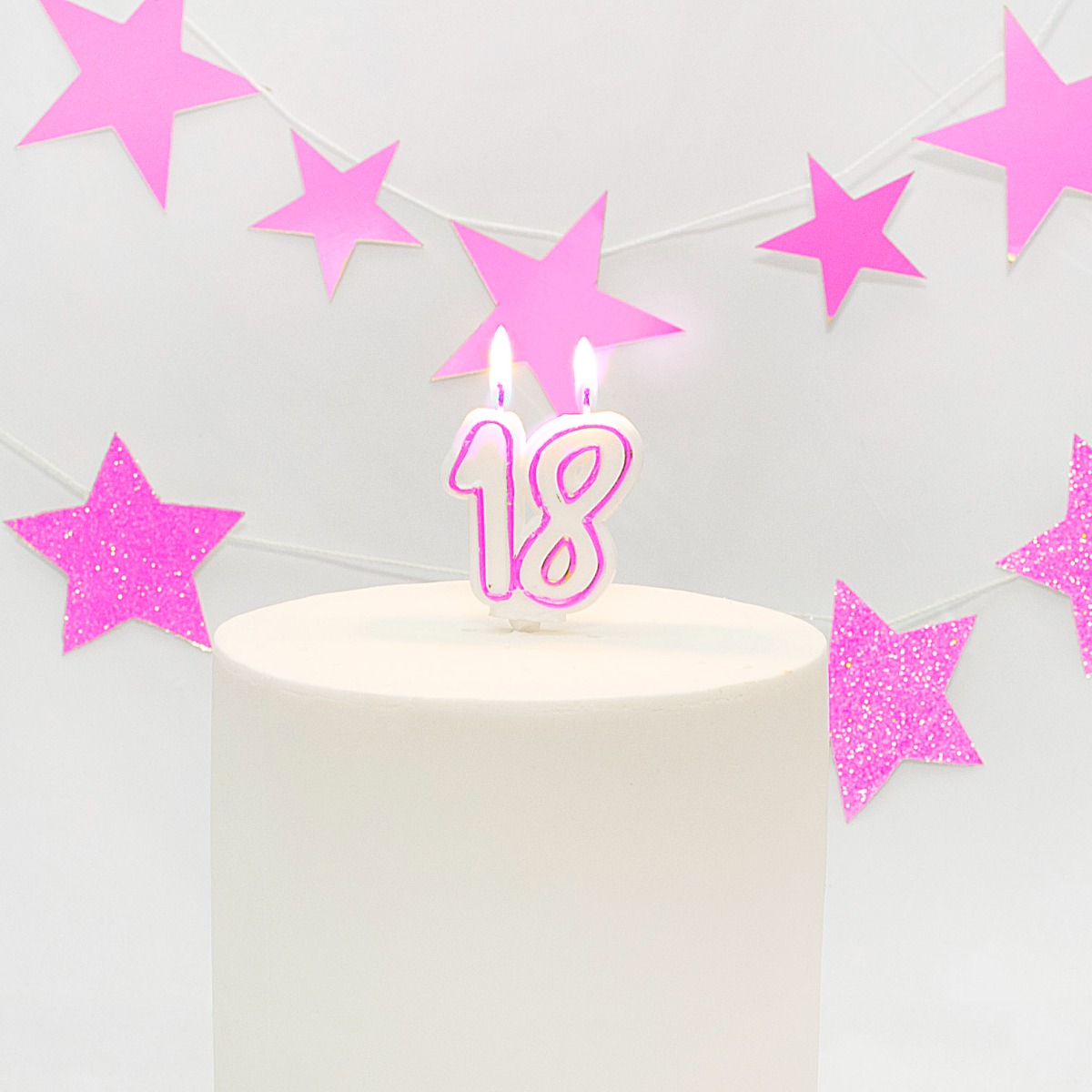 Pukka Party Age 18 Pink Milestone Candle