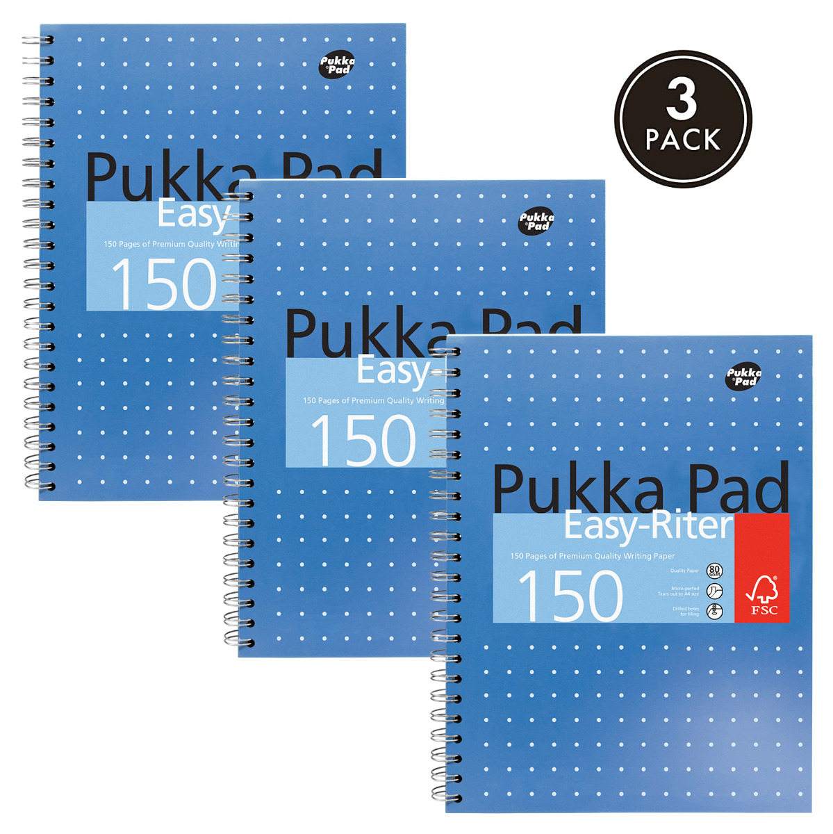Pukka Pads A4+ Metallic Lined Easy Riter Notebook - Pack of 3