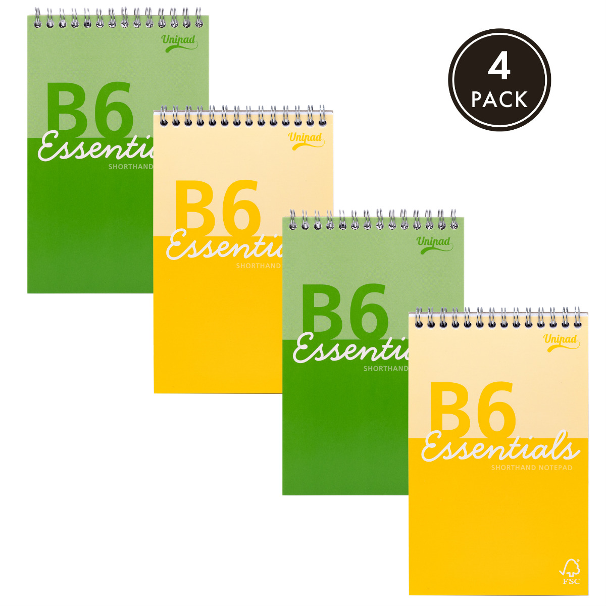 Pukka Unipad Essentials Lined Shorthand Notebook - Assorted Pack of 4