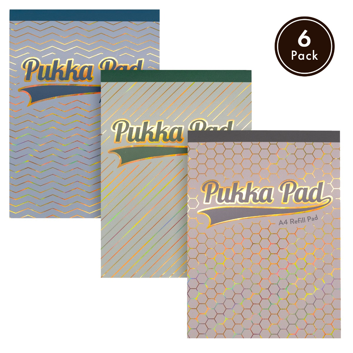 Pukka Pads Haze Assorted 160 Page Lined A4 Refill Pad - Pack of 6