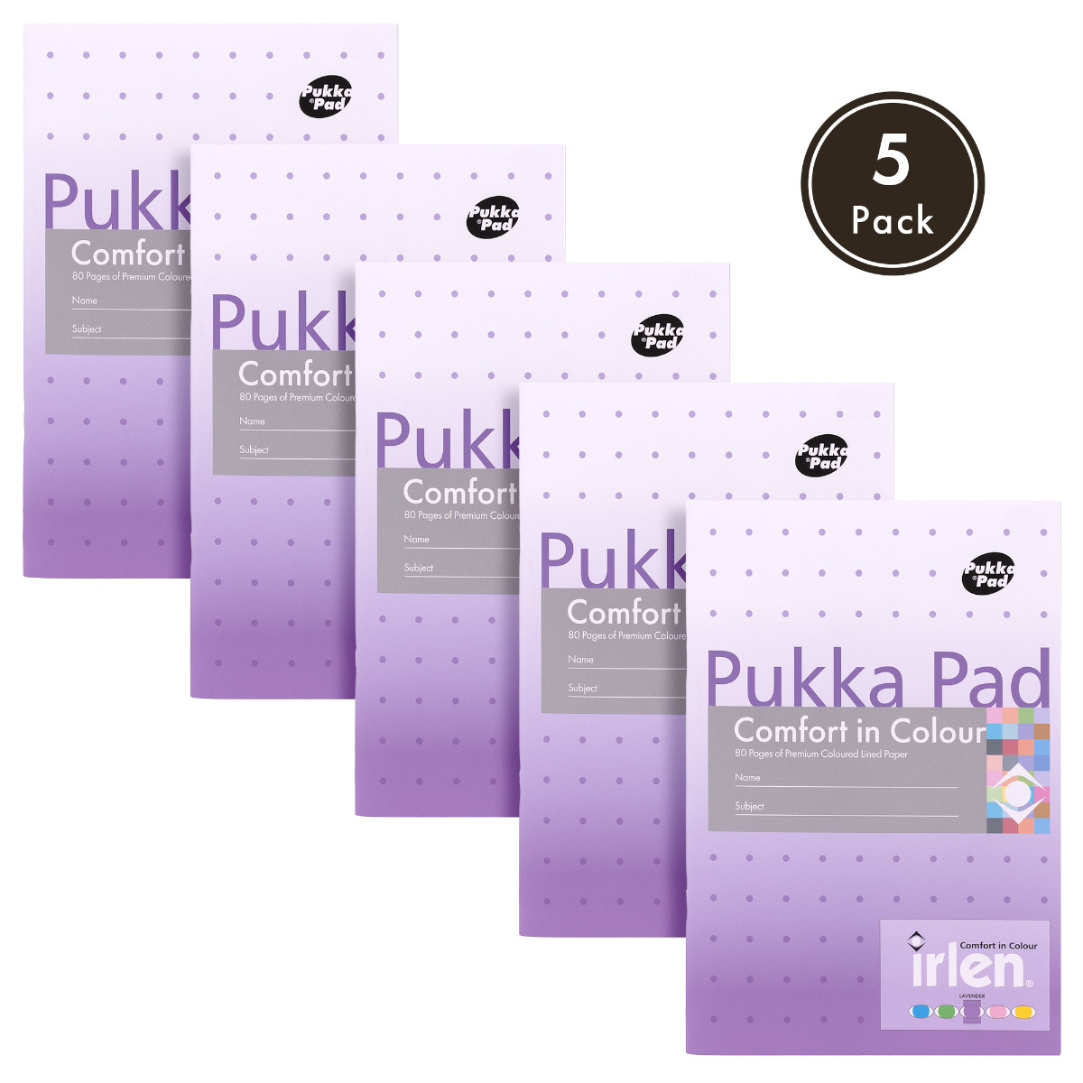 Pukka Pads Irlen A5 Exercise Books in Lavender - Pack of 5