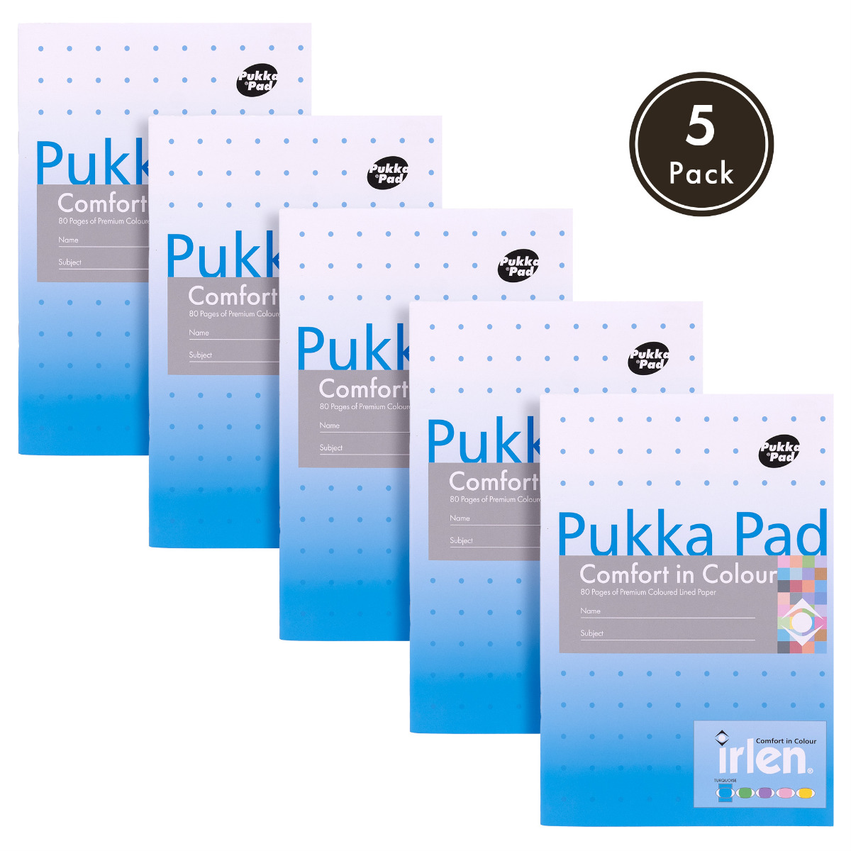 Pukka Pads Irlen A5 Exercise Books in Turquoise - Pack of 5