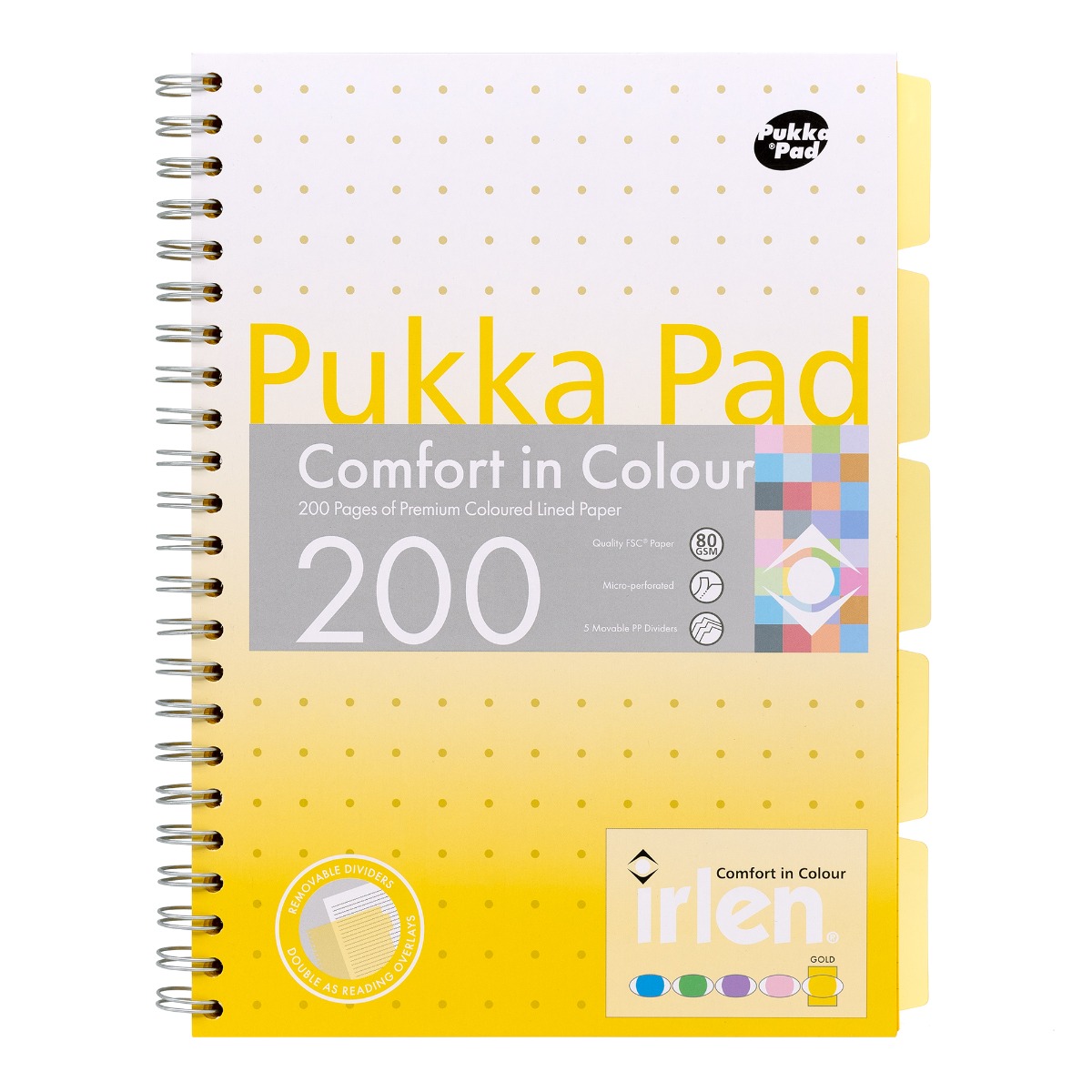Pukka Pads Irlen A4 Lined Project Books in Gold - Pack of 3