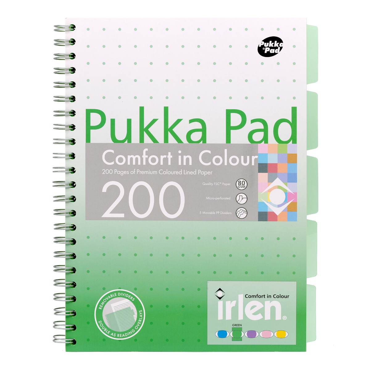 Pukka Pads Irlen A4 Lined Project Books in Green - Pack of 3