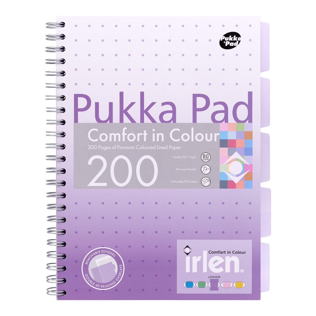Pukka Pads Irlen A4 Lined Project Books in Lavender - Pack of 3
