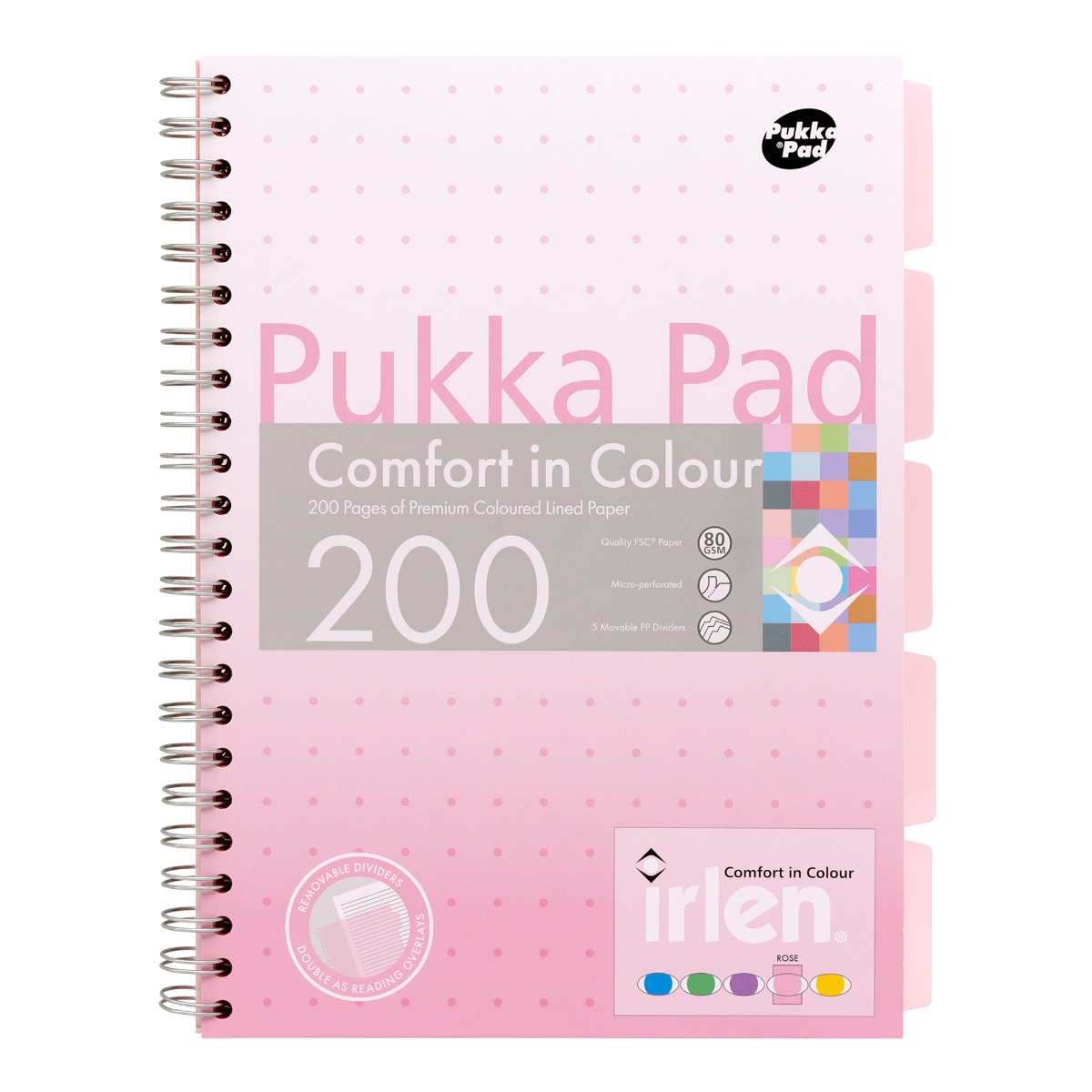 Pukka Pads Irlen A4 Lined Project Books in Rose - Pack of 3