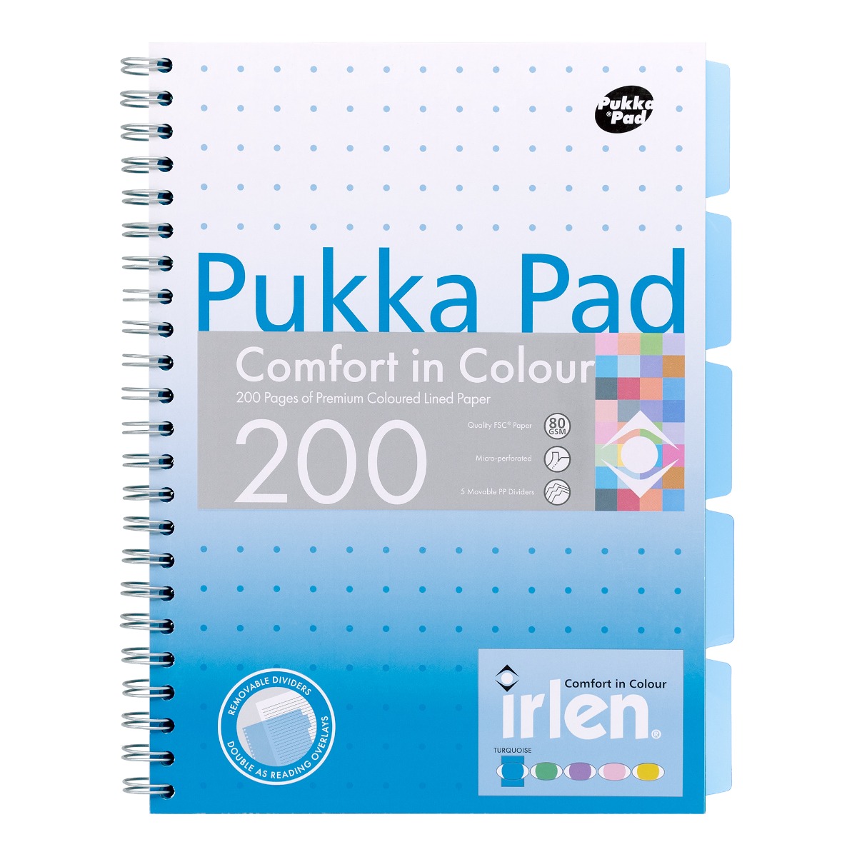 Pukka Pads Irlen A4 Lined Project Books in Turquoise - Pack of 3