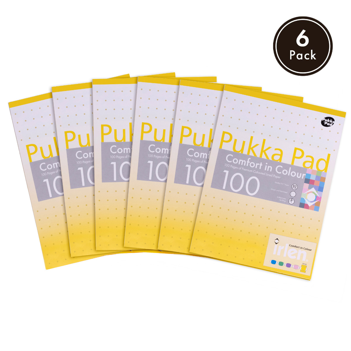 Pukka Pads Irlen A4 Lined Refill Pad in Gold - Pack of 6