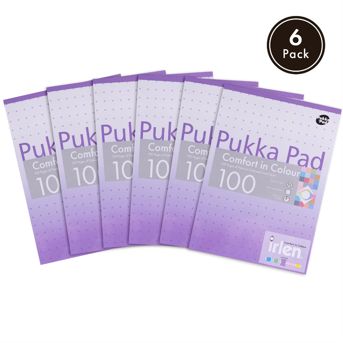 Pukka Pads Irlen A4 Lined Refill Pad in Lavender - Pack of 6
