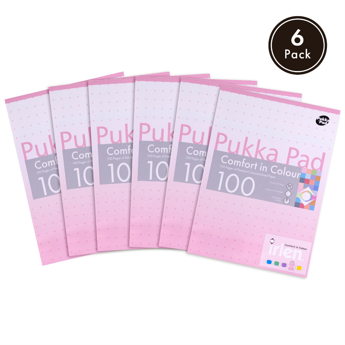 Pukka Pads Irlen A4 Lined Refill Pad in Rose - Pack of 6