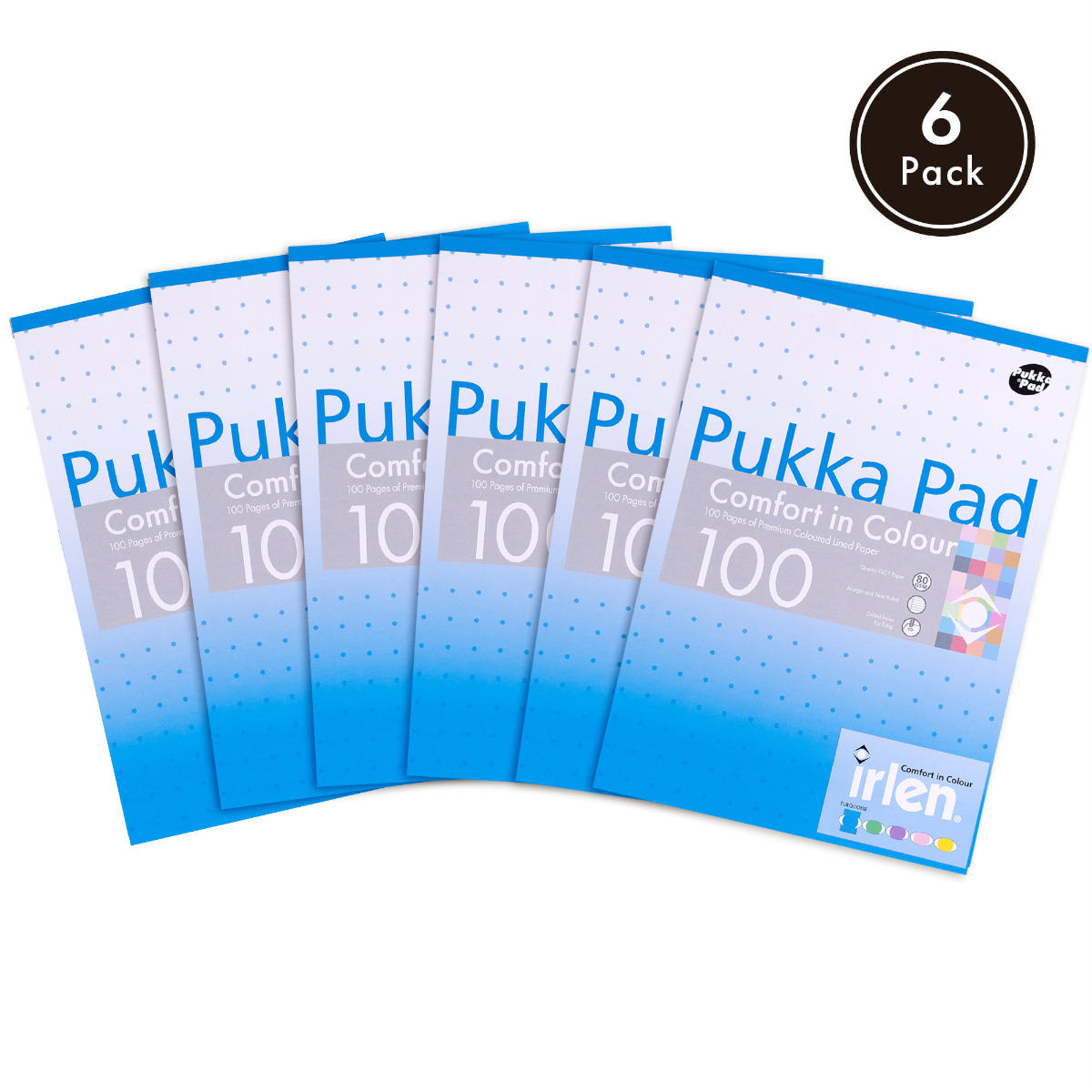 Pukka Pads Irlen A4 Lined Refill Pad in Turquoise - Pack of 6