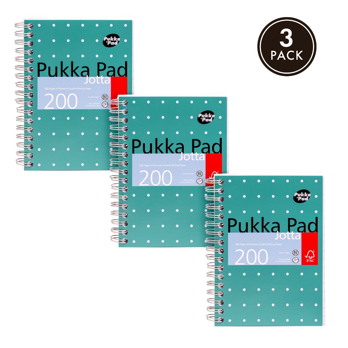 Pukka Pads A6 Lined Metallic Jotta Notebook - Pack of 3