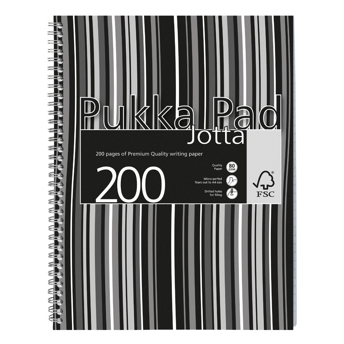Pukka Pads Stripes A4 Lined Jotta in Black - Pack of 3