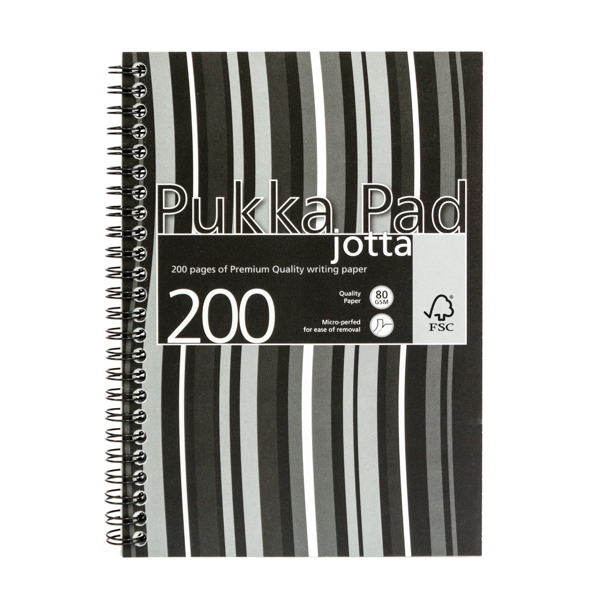 Pukka Pads Stripes A5 Lined Jotta in Black - Pack of 3