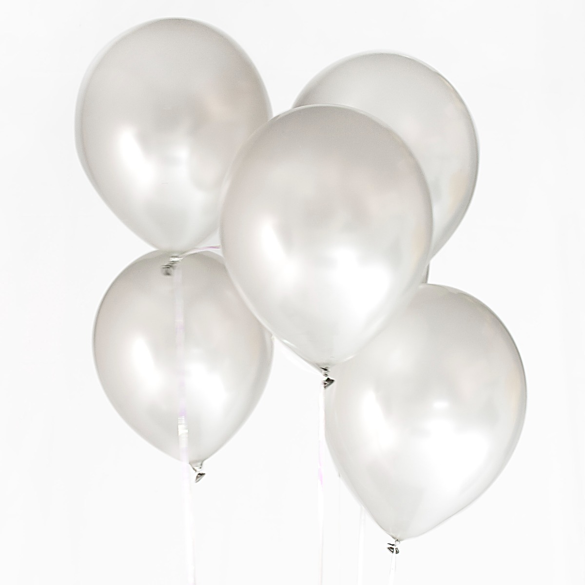 Pukka Party Metallic Silver 12-inch Balloons - Pack of 6