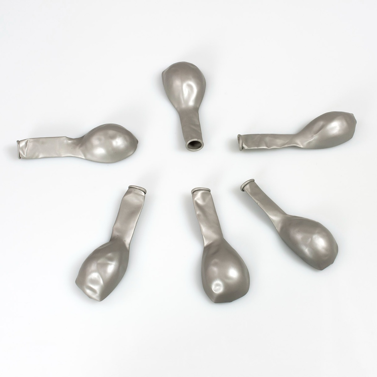 Pukka Party Metallic Silver 12-inch Balloons - Pack of 6
