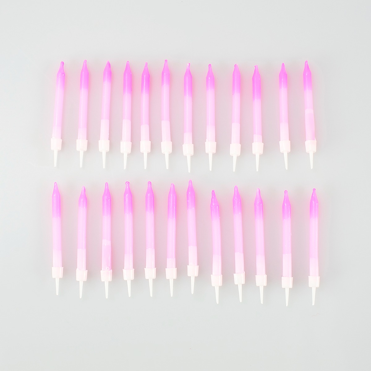 Pukka Party Pink Ombre Cake Candles with Holders - Pack of 24