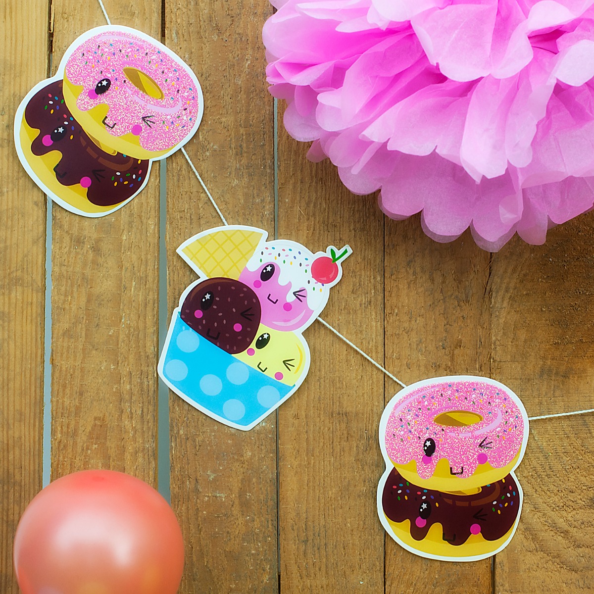 Pukka Party Make Your Own Ice cream and Doughnut Garland Kit