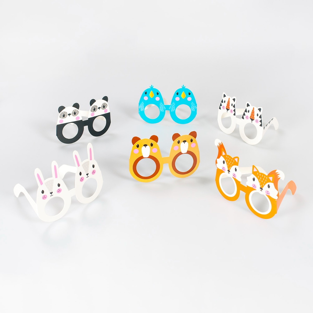 Pukka Party Animal Faced Fun Glasses - Pack of 6