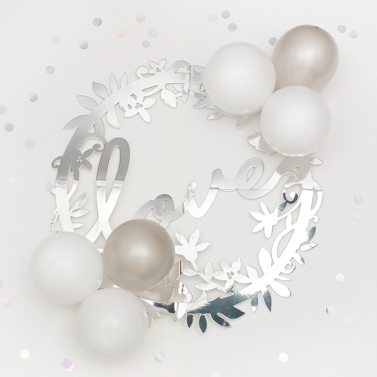 Pukka Party Silver Love Balloon Wreath