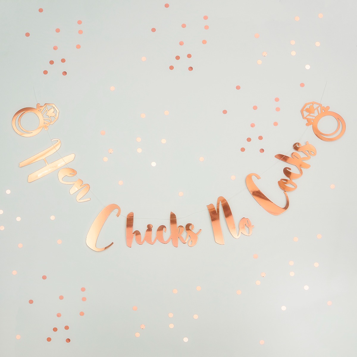 Pukka Party Rose Gold Hens Chicks No Cocks Stitched Garland