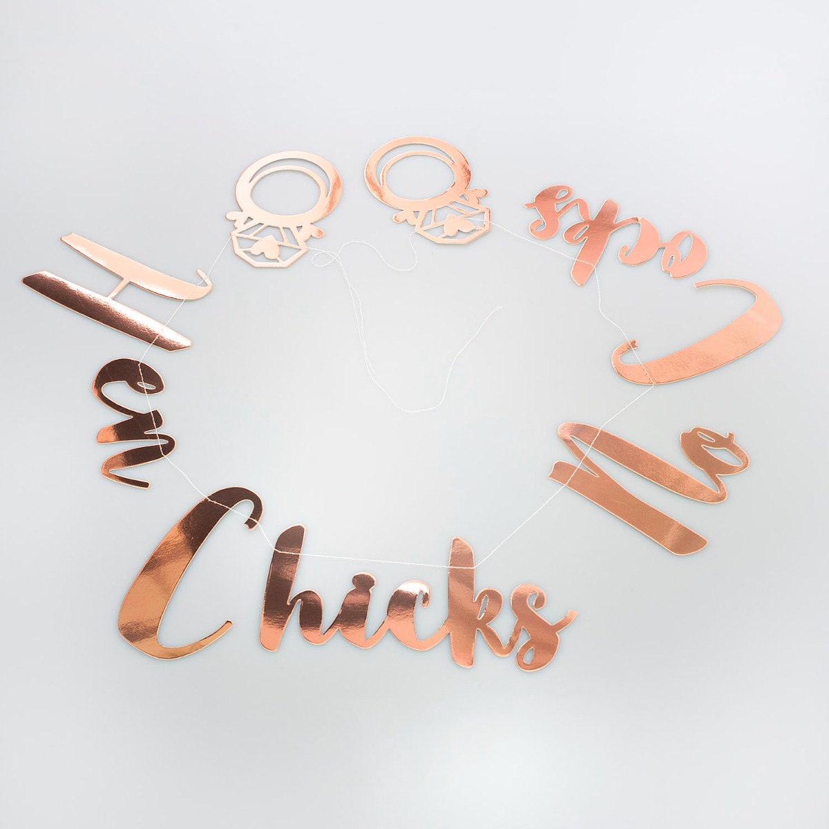 Pukka Party Rose Gold Hens Chicks No Cocks Stitched Garland
